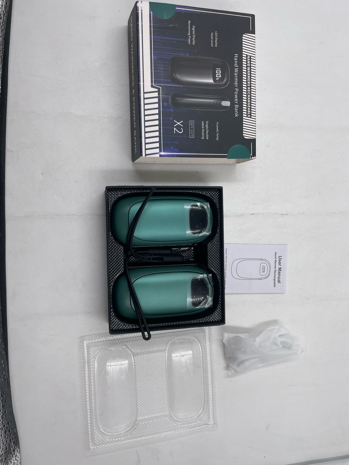 Calentadores de manos recargables, paquete de 2 calentadores de manos eléctricos.