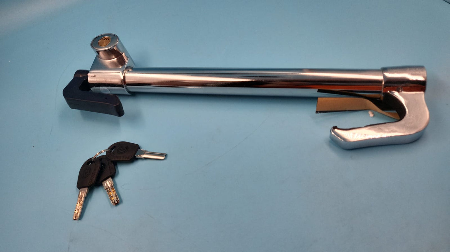 Cerradura universal de freno para volante, antirrobo, retráctil, doble gancho Tevlaphee