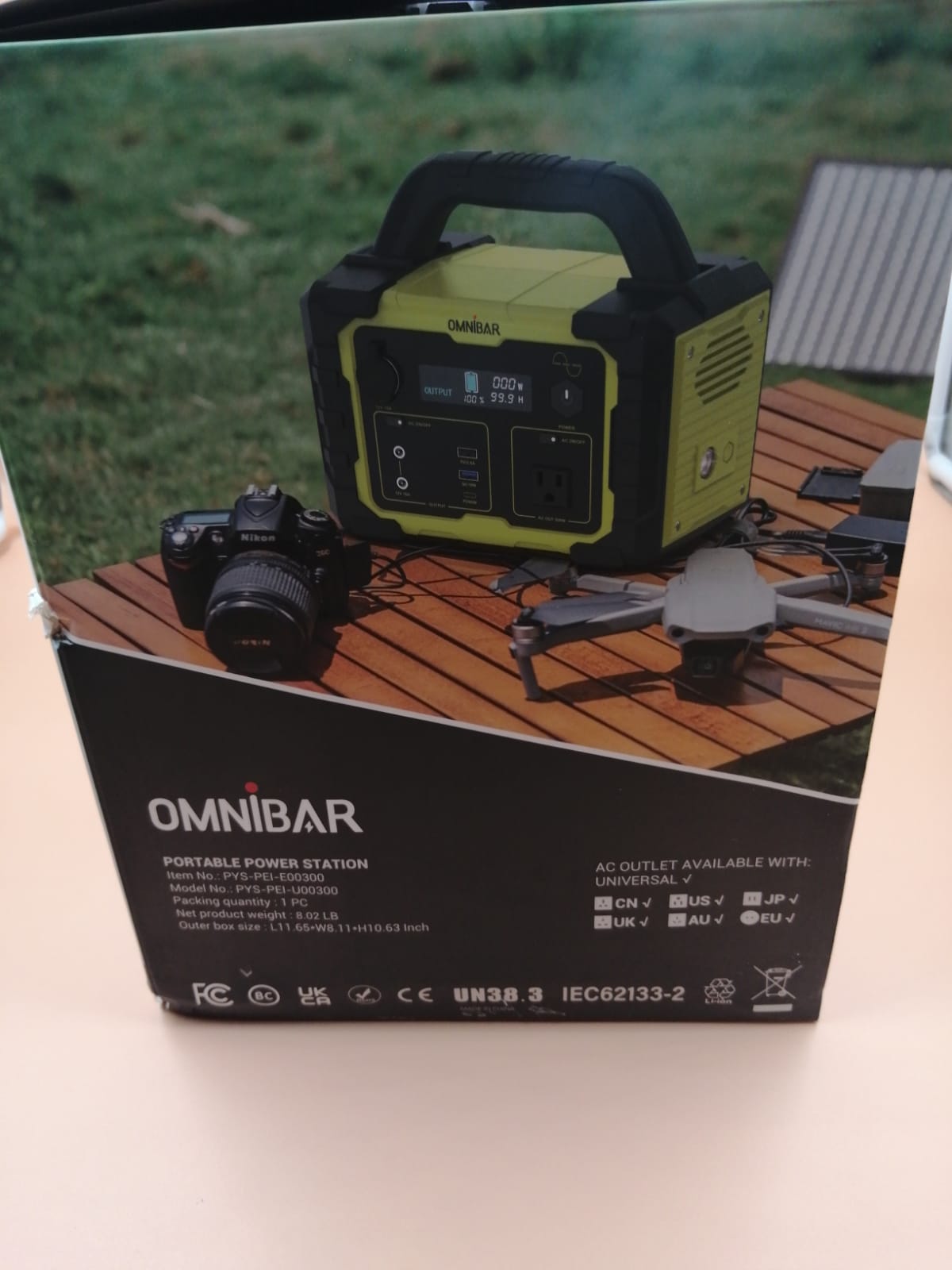 Estación de energía portátil de 300 W, batería de litio.