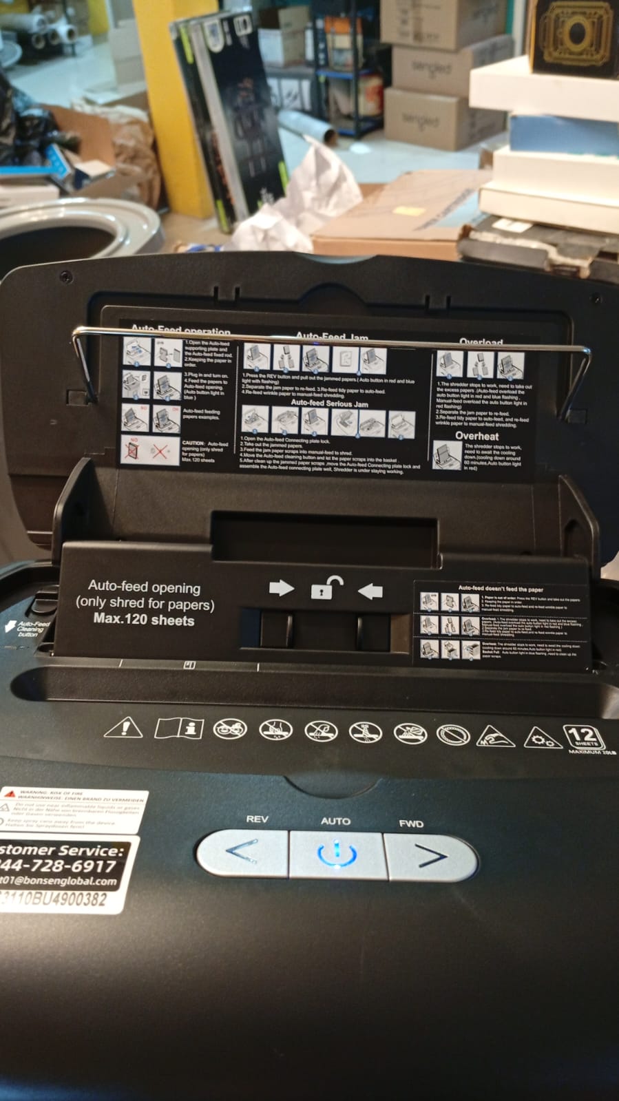 Trituradora de papel para oficina, 5.3 Gal., Bonsen S3110.