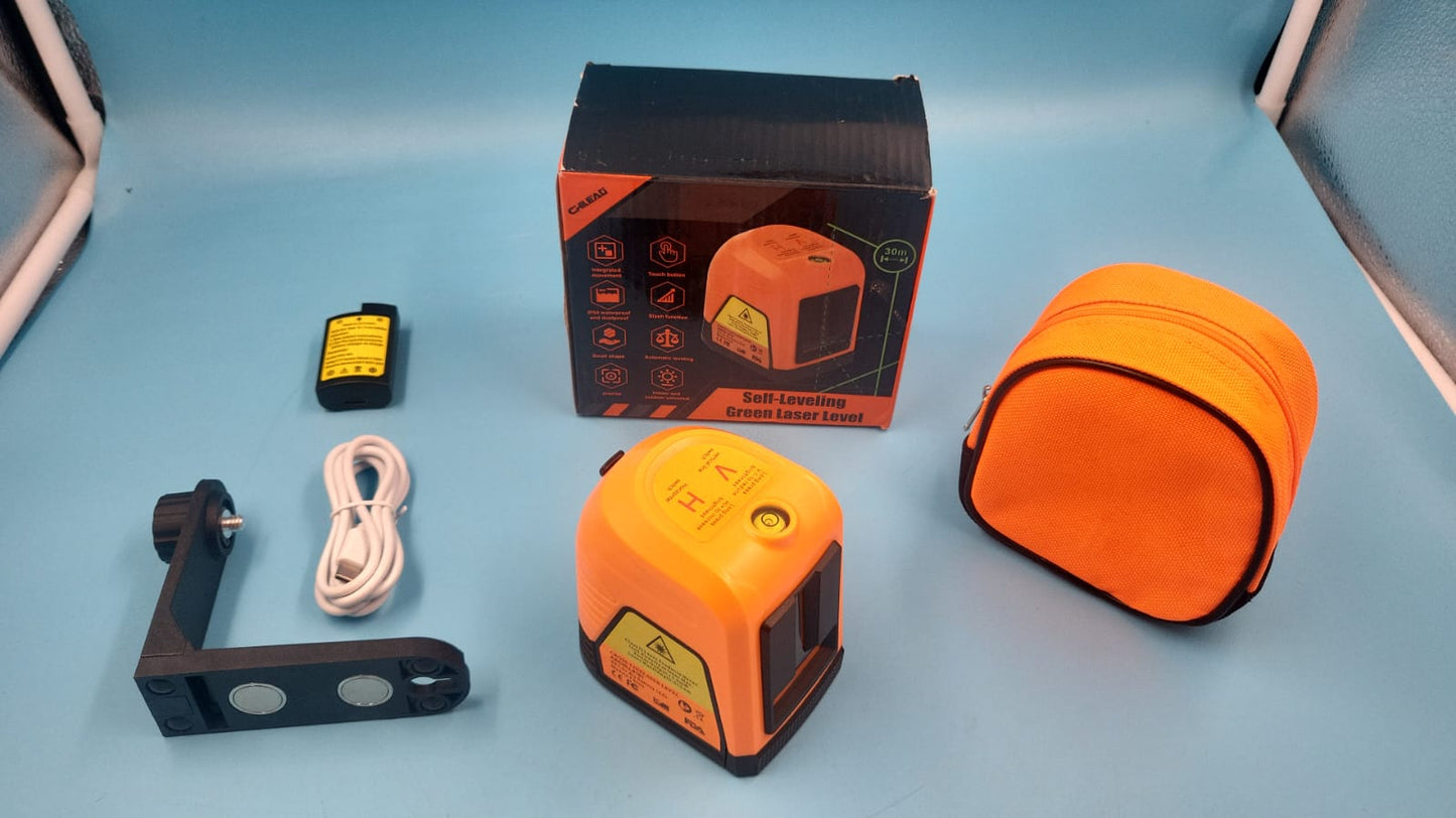 Nivel Láser Verde de 30m CHILEAD, Autonivelante con Carga USB para Construcción