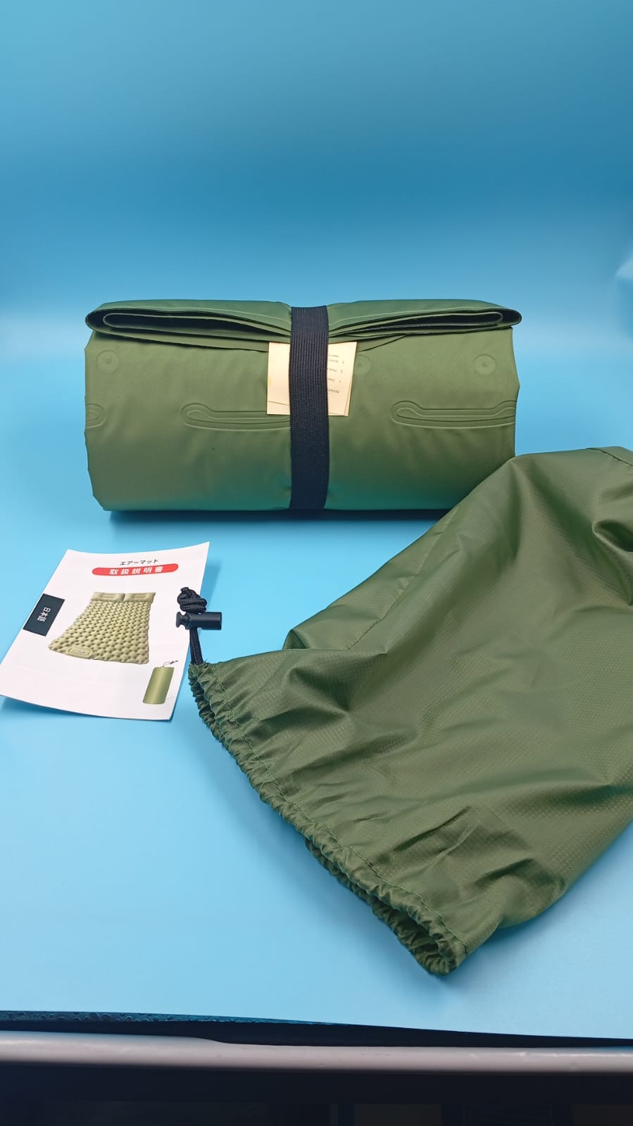 Colchoneta para acampar con bomba de pie, con Almohadas.