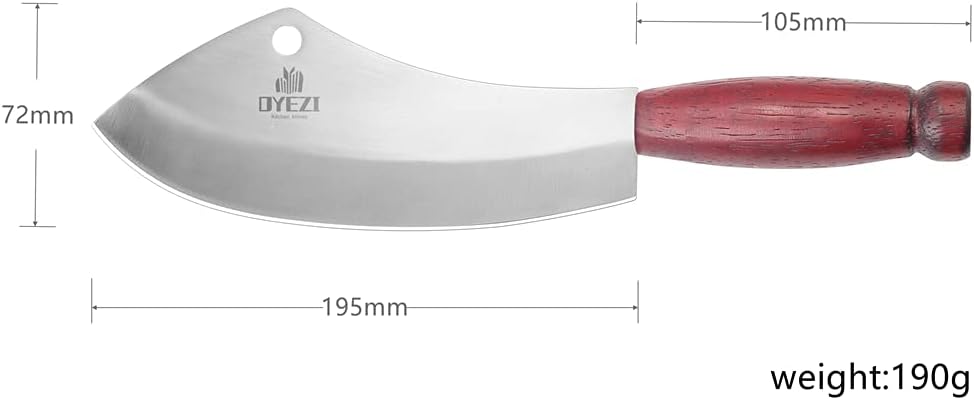 Cuchillo de carnicero OYEZI de 7,5", acero inoxidable alemán.(USADO)