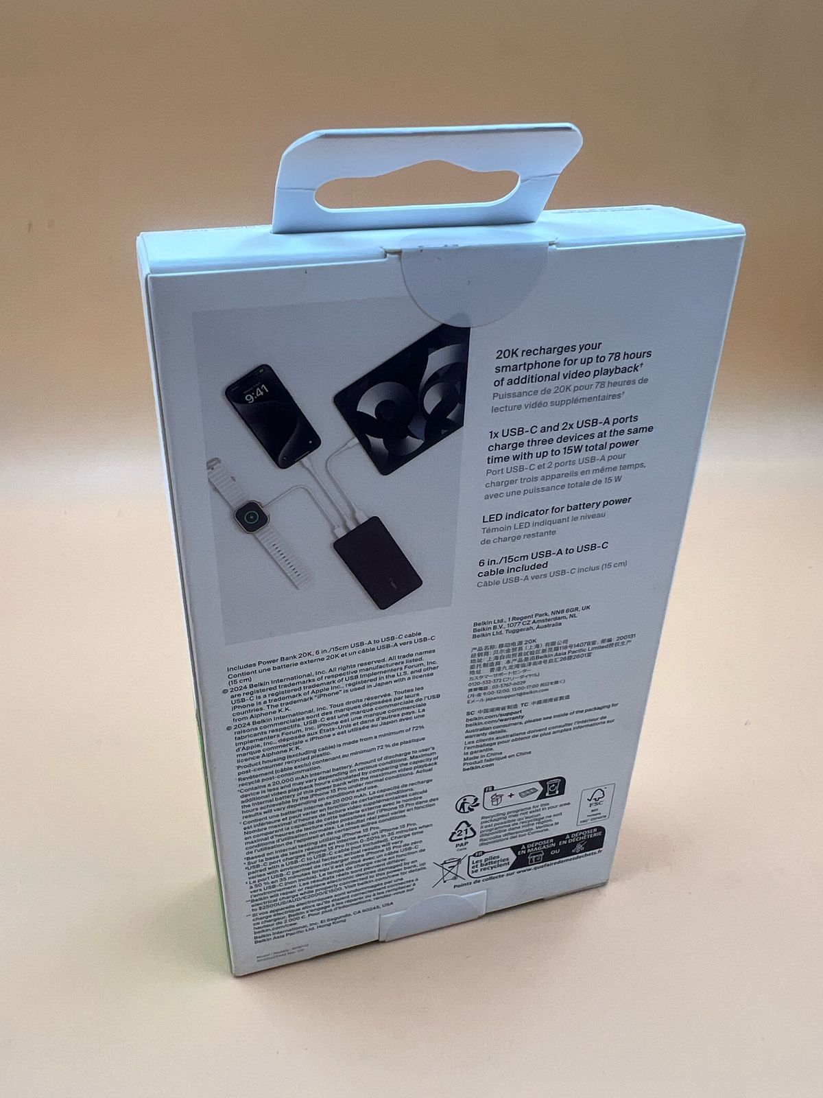 Banco de energía Belkin BoostCharge Pro de 20k