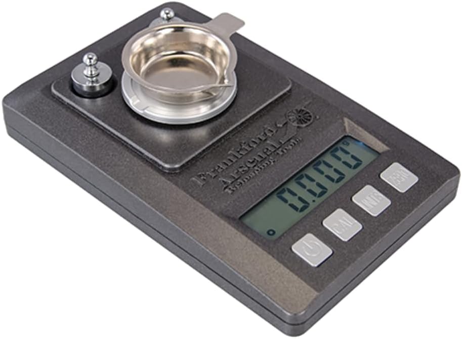 Báscula de precisión Frankford Arsenal Platinum Series con estuche.