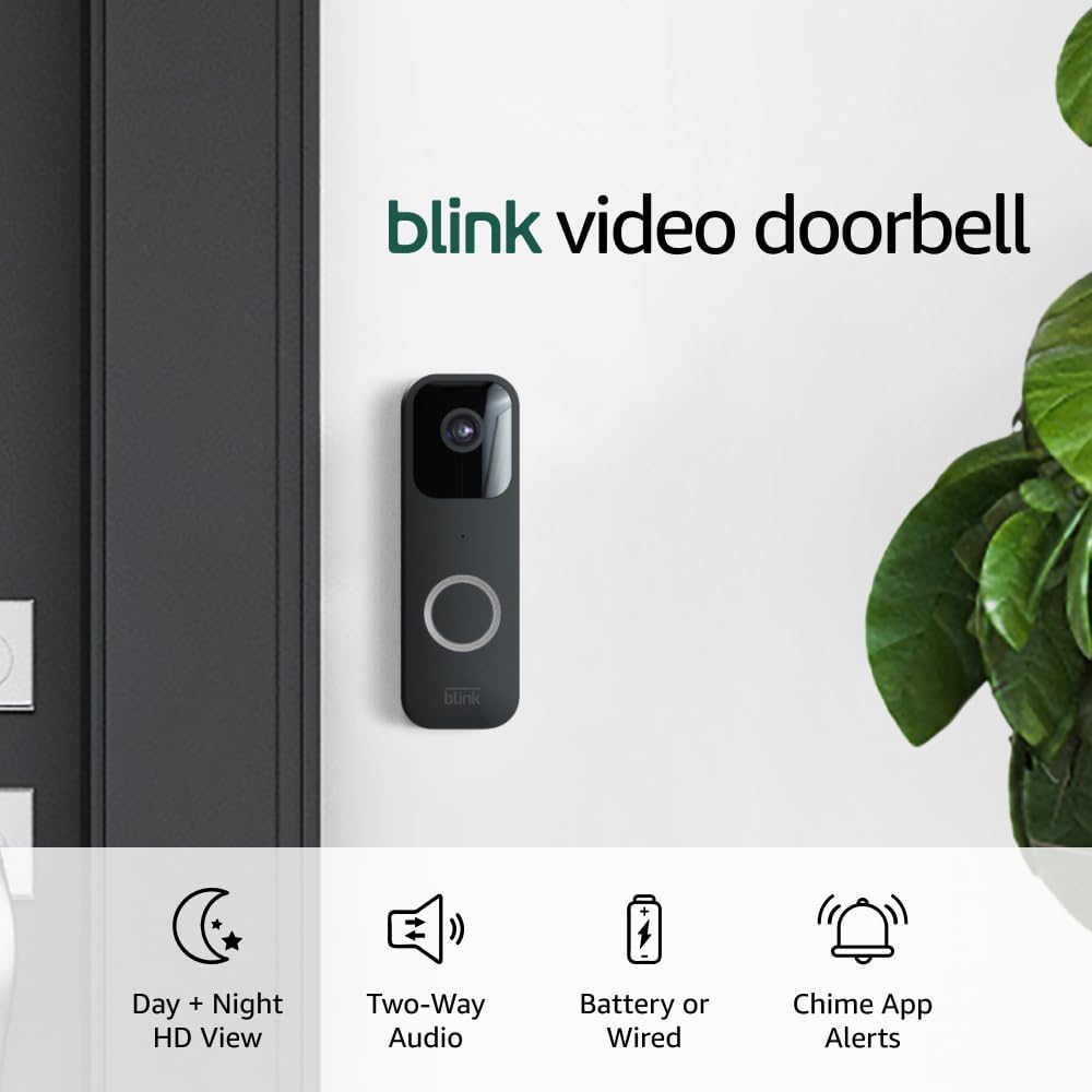 Timbre Inteligente, Blink Video Doorbell, compatible con Alexa.