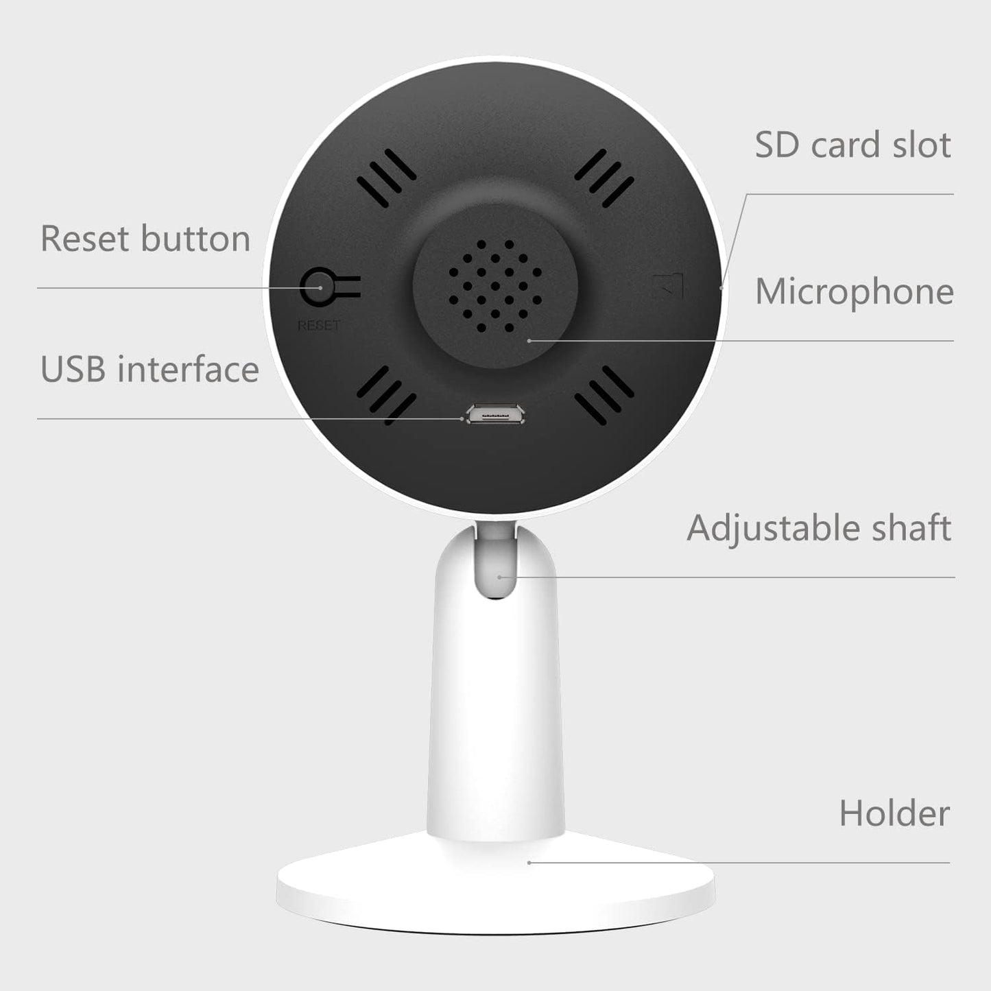 ARENTI Cámara de seguridad WiFi para interiores. 2 PACK.