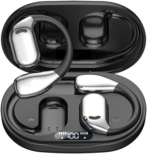 Audífonos Inalámbricos Bluetooth 5.4 Deportivos con Ganchos.