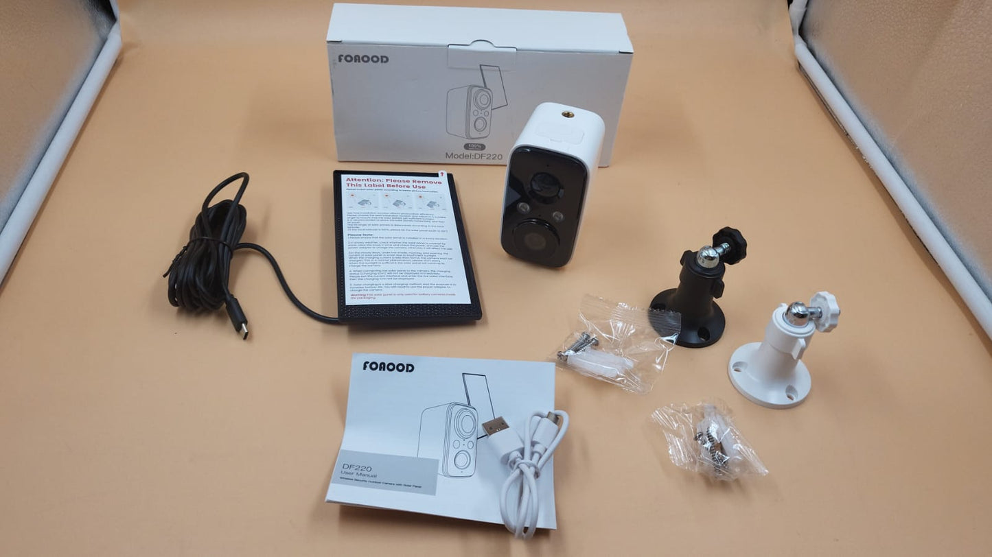 Cámaras de seguridad de panel solar inalámbricas para exterior. FOAOOD