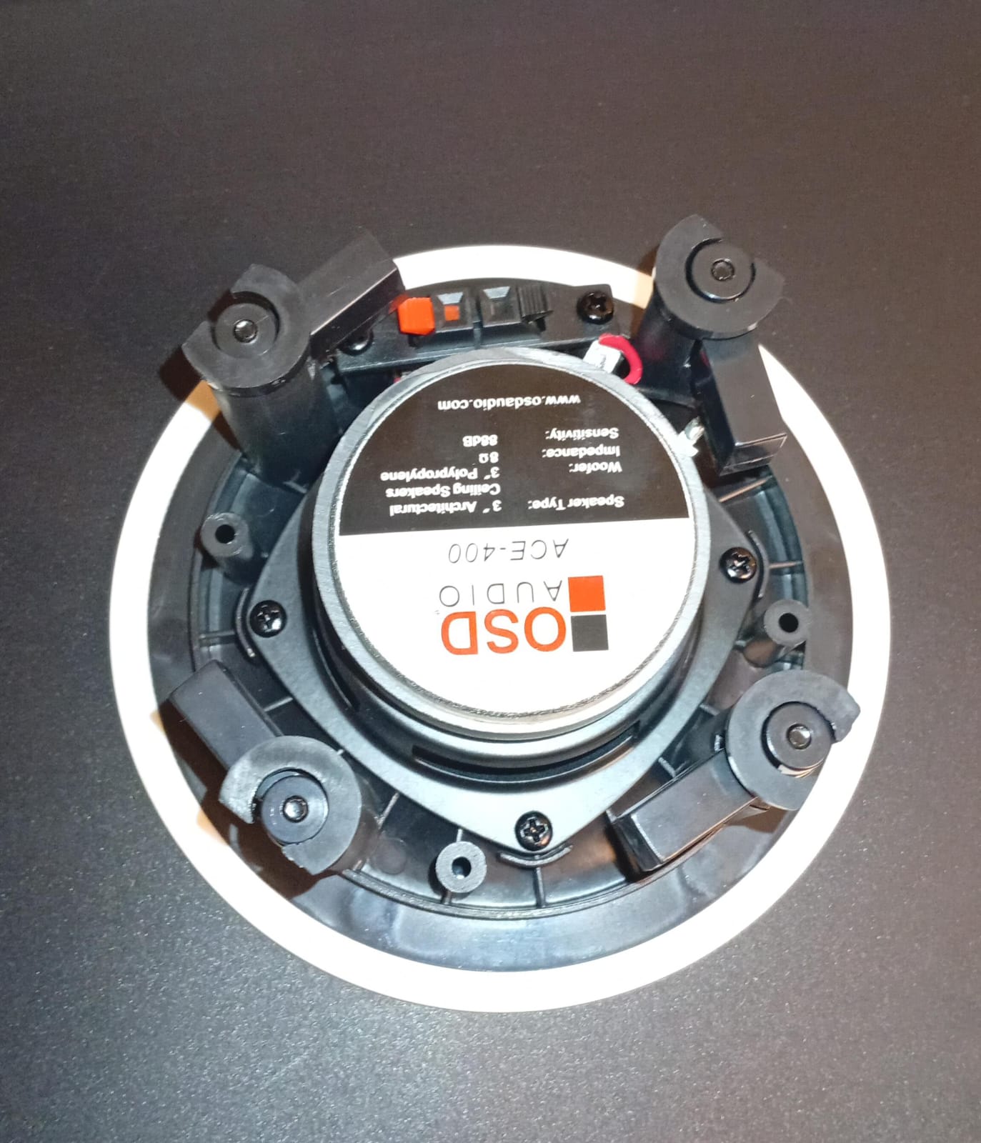 Bocinas para techo, 3", 60 Watts, 88db, 08 ohms, OSD, par.