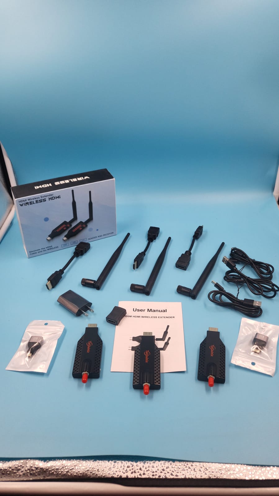 HDMI inalámbrico, un transmisor y dos receptores, 330FT/100M 4K decodifica salida 1080P.