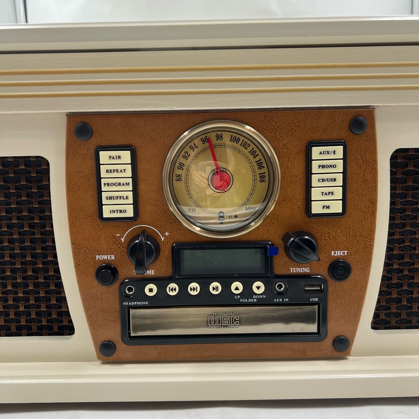 Victrola Reproductor de Discos Bluetooth clásico 8 en 1 (USADO)