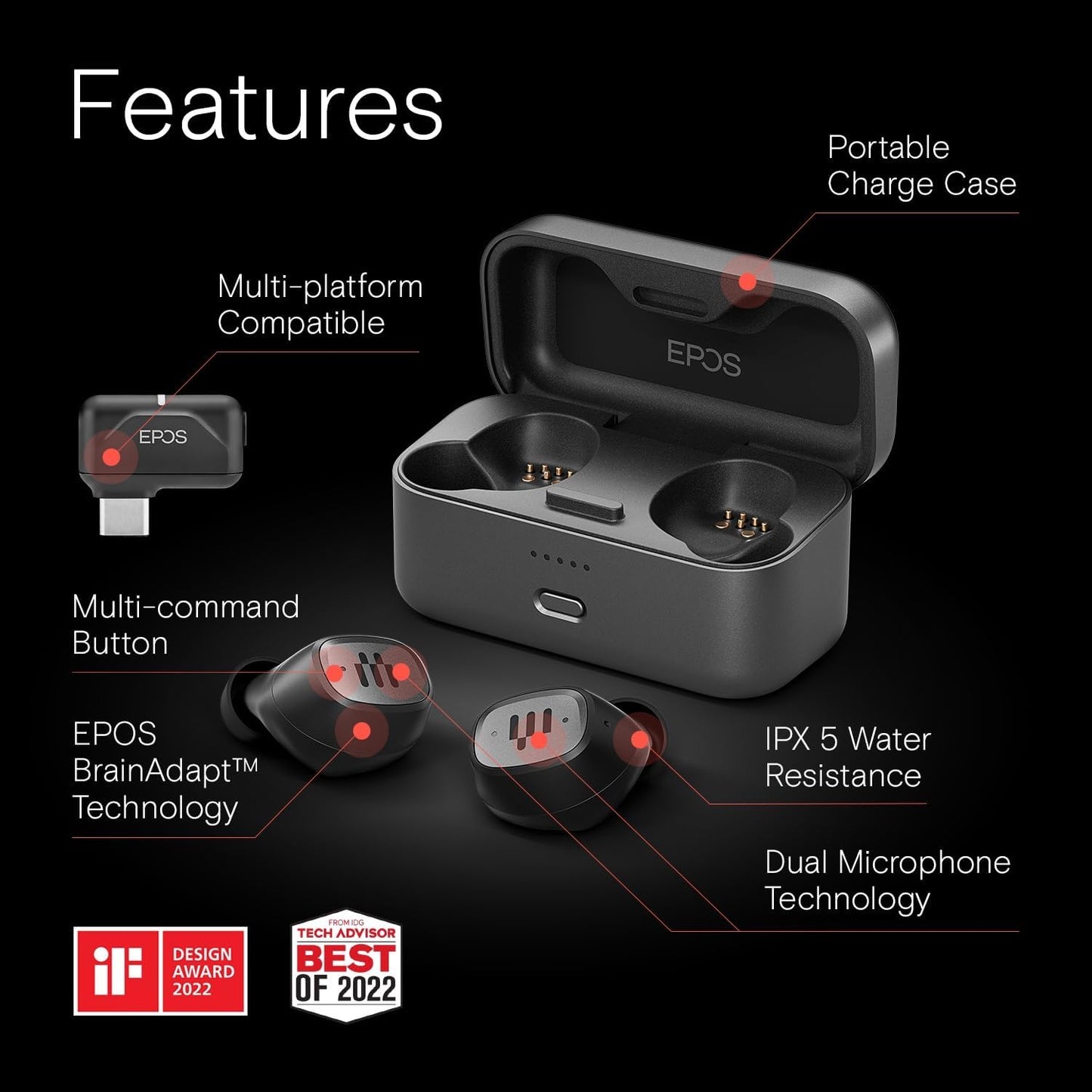 Auriculares inalámbricos híbridos para juegos, Bluetooth, USB-C.(USADO)