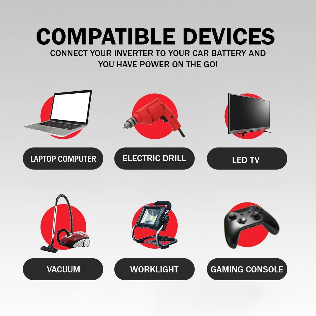 Inversor de corriente Energizer de 2000 vatios, de 12 V a 110 V,(USADO).