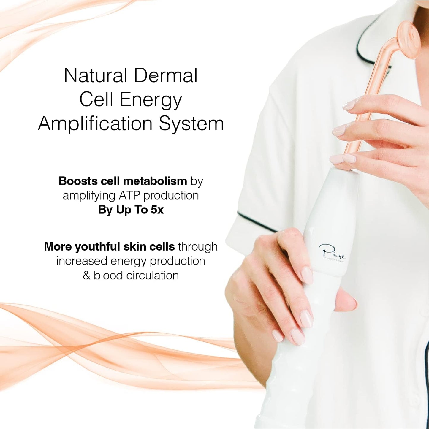 NuDerma, Máquina portátil de terapia de piel, antiarrugas, estimulador.
