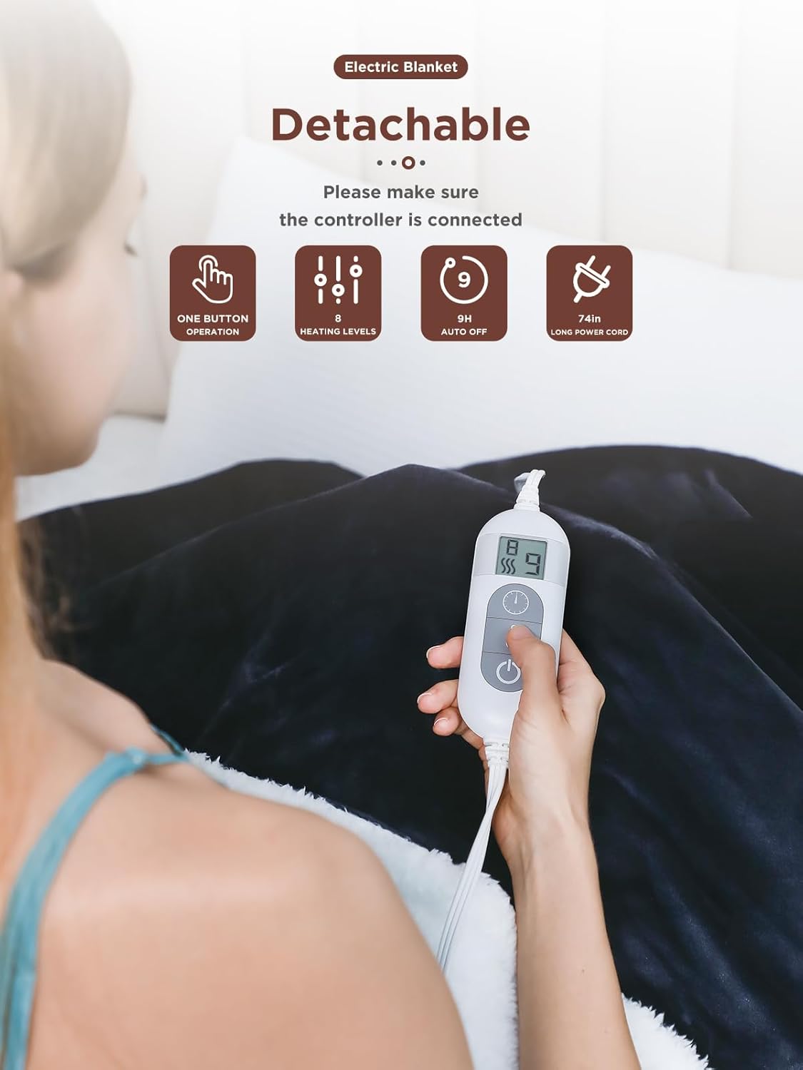 Manta Eléctrica Térmica, Con Temporizador, Apag. Automatico.