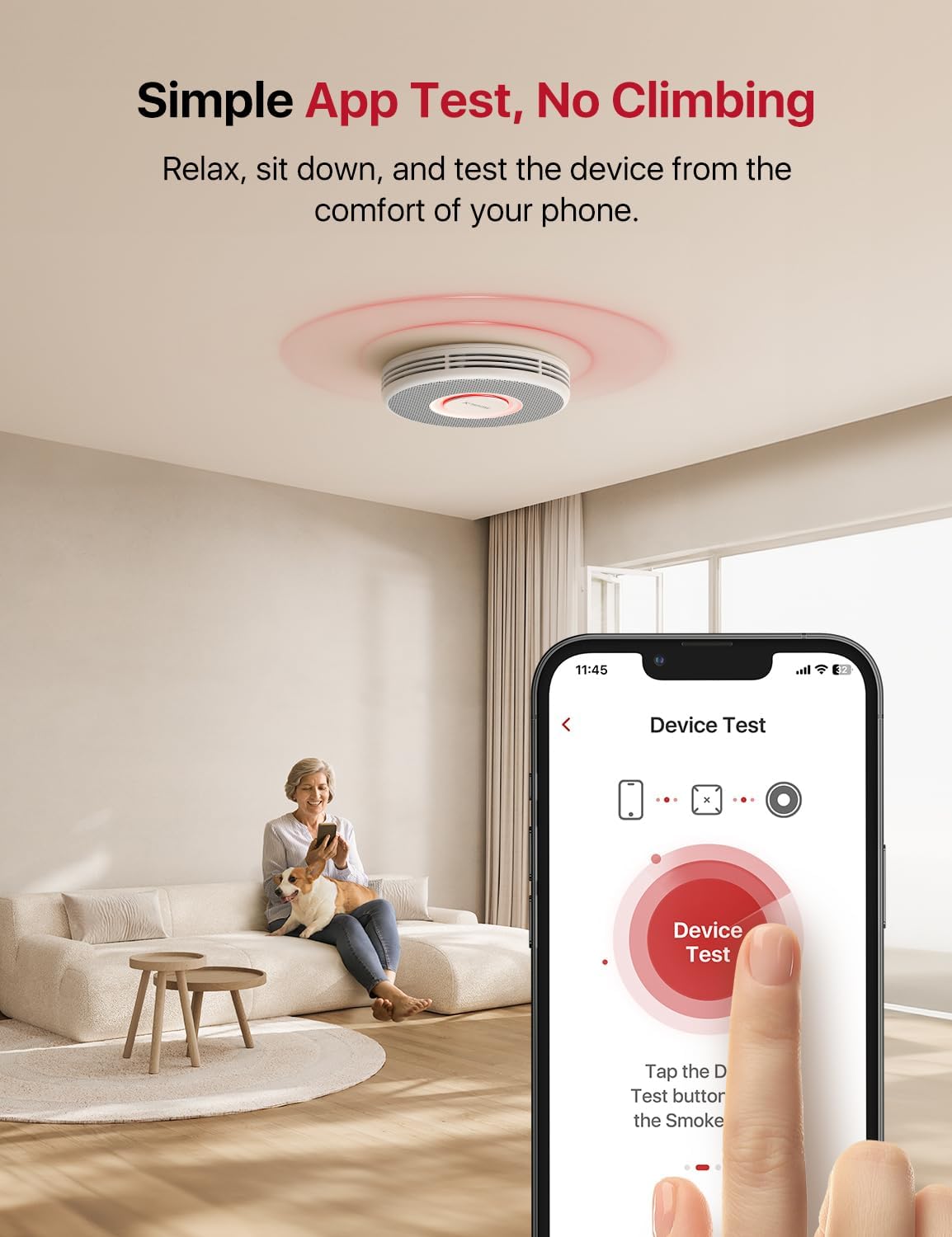 X-Sense Detector de humo inteligente con alertas de voz, Inalambrico.