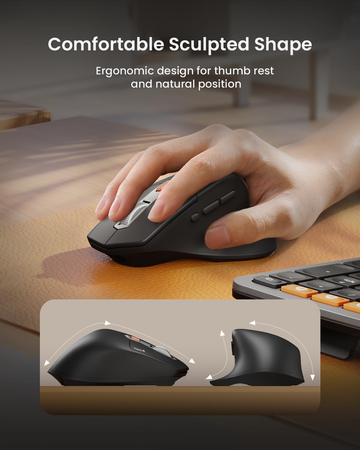 TECLADO Y MOUSE PROTOARC EKM01 PLUS, ERGONOMICO.
