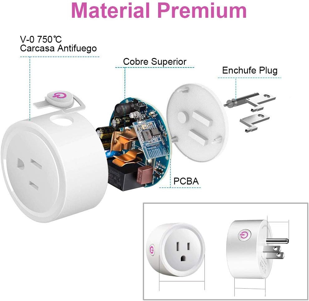 Wifi Smart Plug, Enchufe Inteligente Mini Outlets.