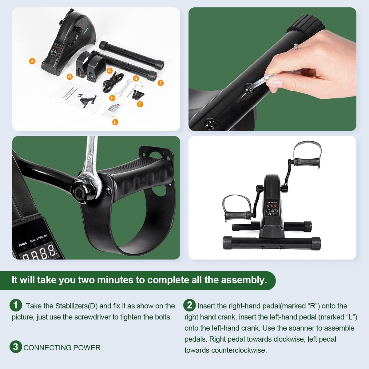 Mini bicicleta de pedal entrenador motorizado. HOMGIM