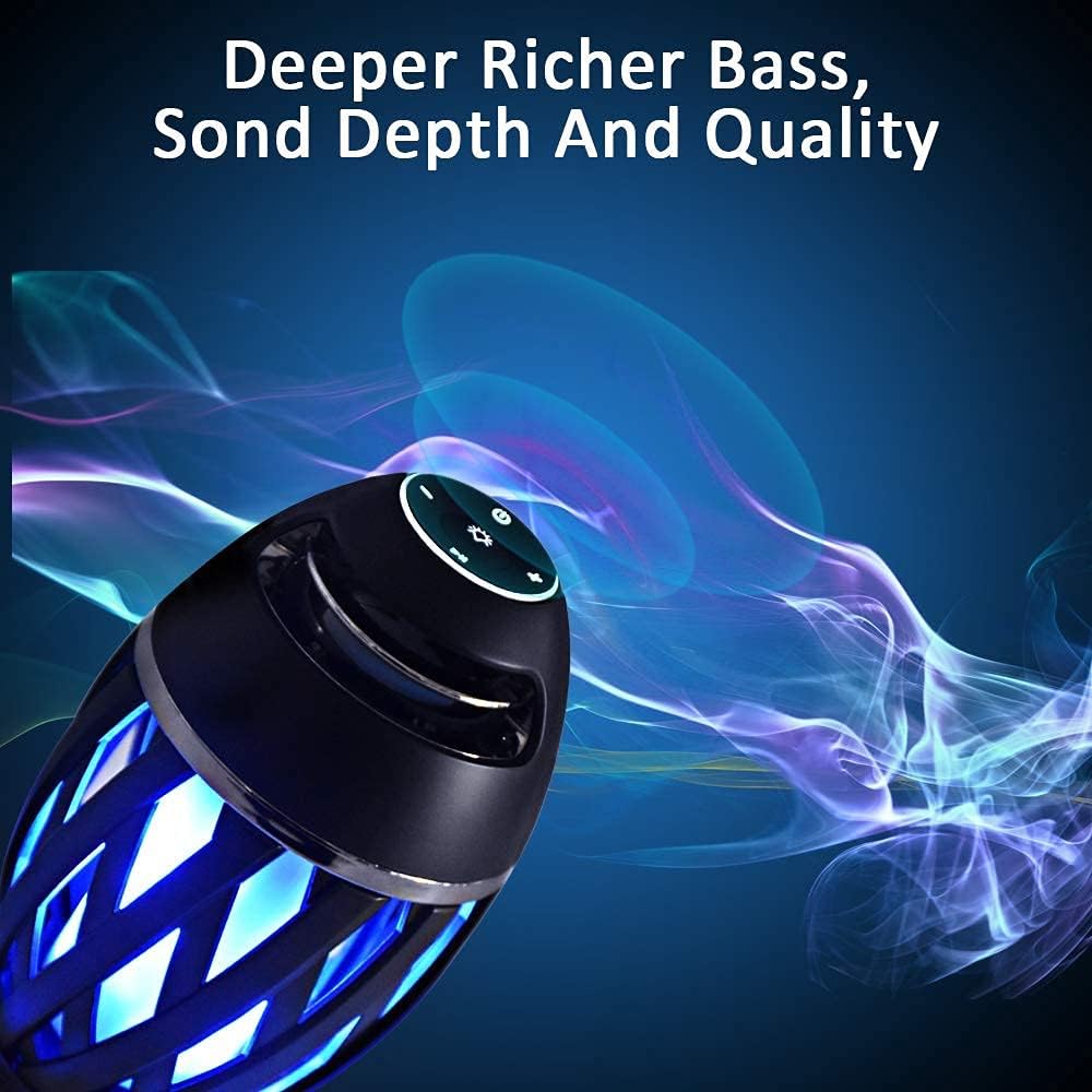 Altavoz de llama LED, Bluetooth, portátil, impermeable no sumergible.