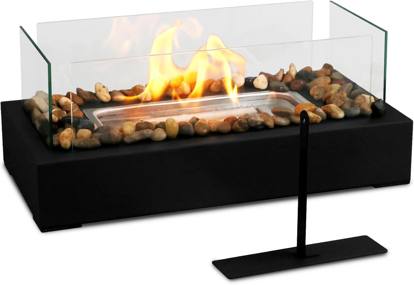 Chimenea de mesa, acero inoxidable, asado bombones. (SIN PIEDRAS).
