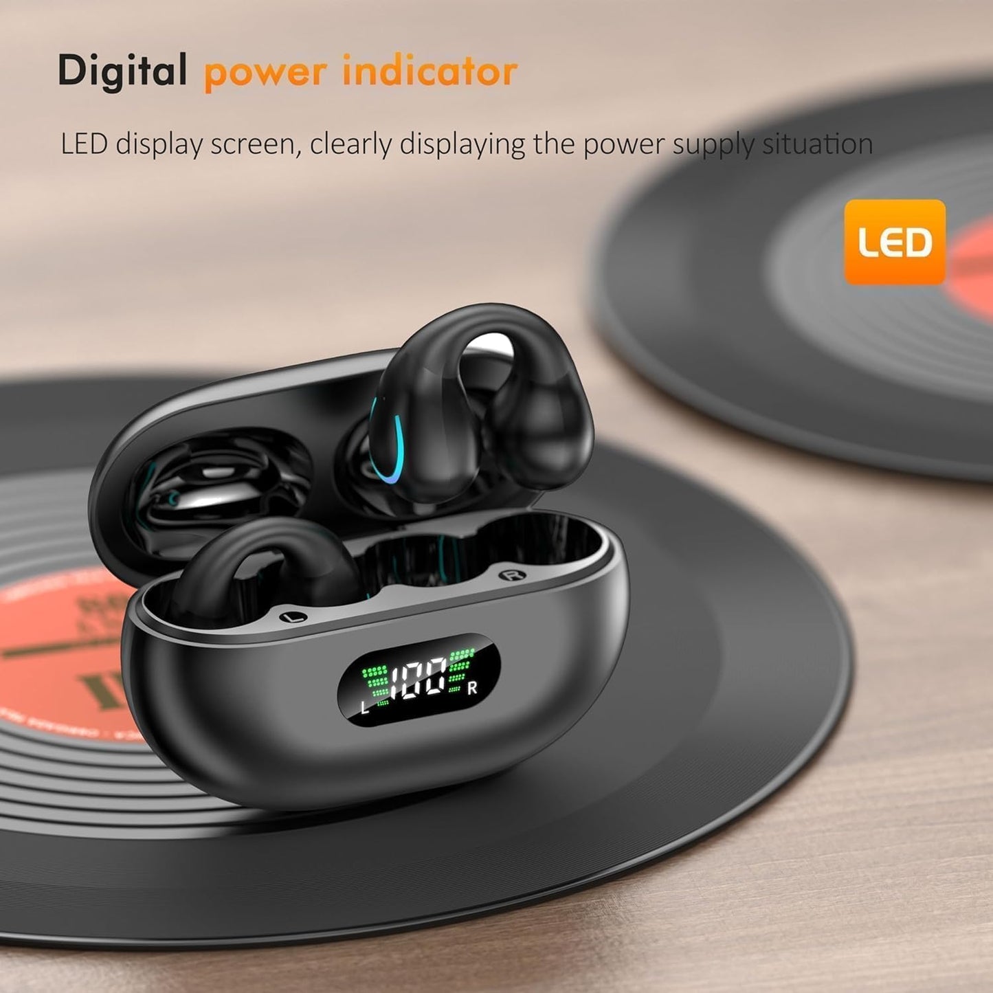 Auriculares de conducción ósea de oído abierto,Bluetooth 5.3, ligeros.(USADOS)