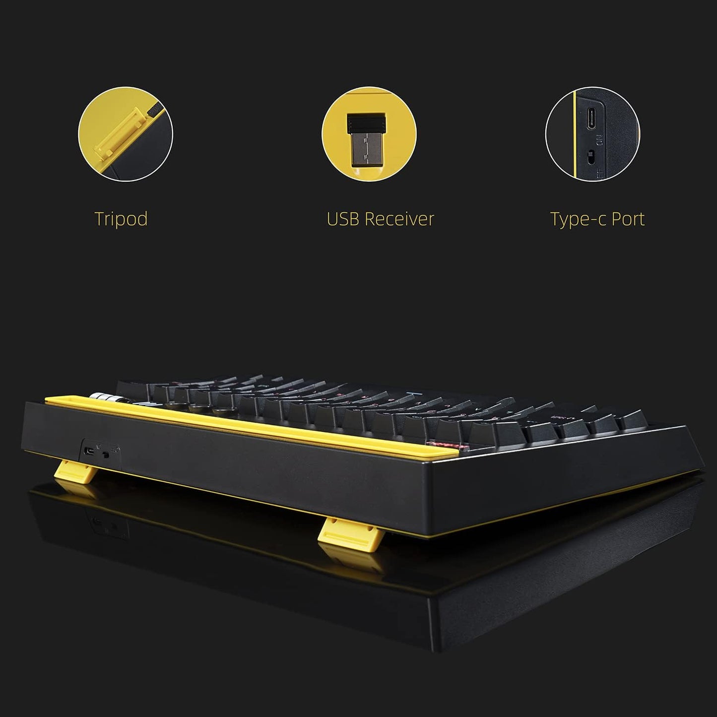 Teclado mecánico inalámbrico RGB luminoso.