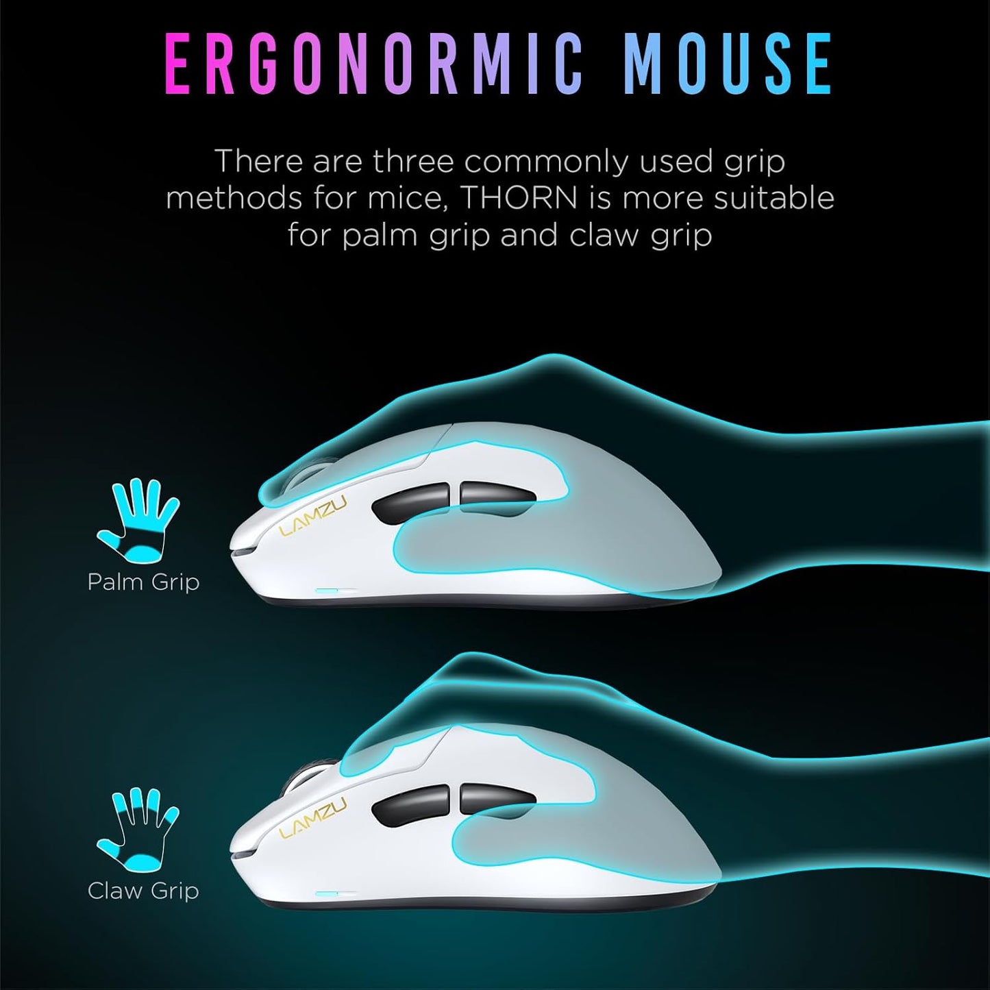 Lamzu Thorn - mouse inalámbrico para juegos, ultraligero.