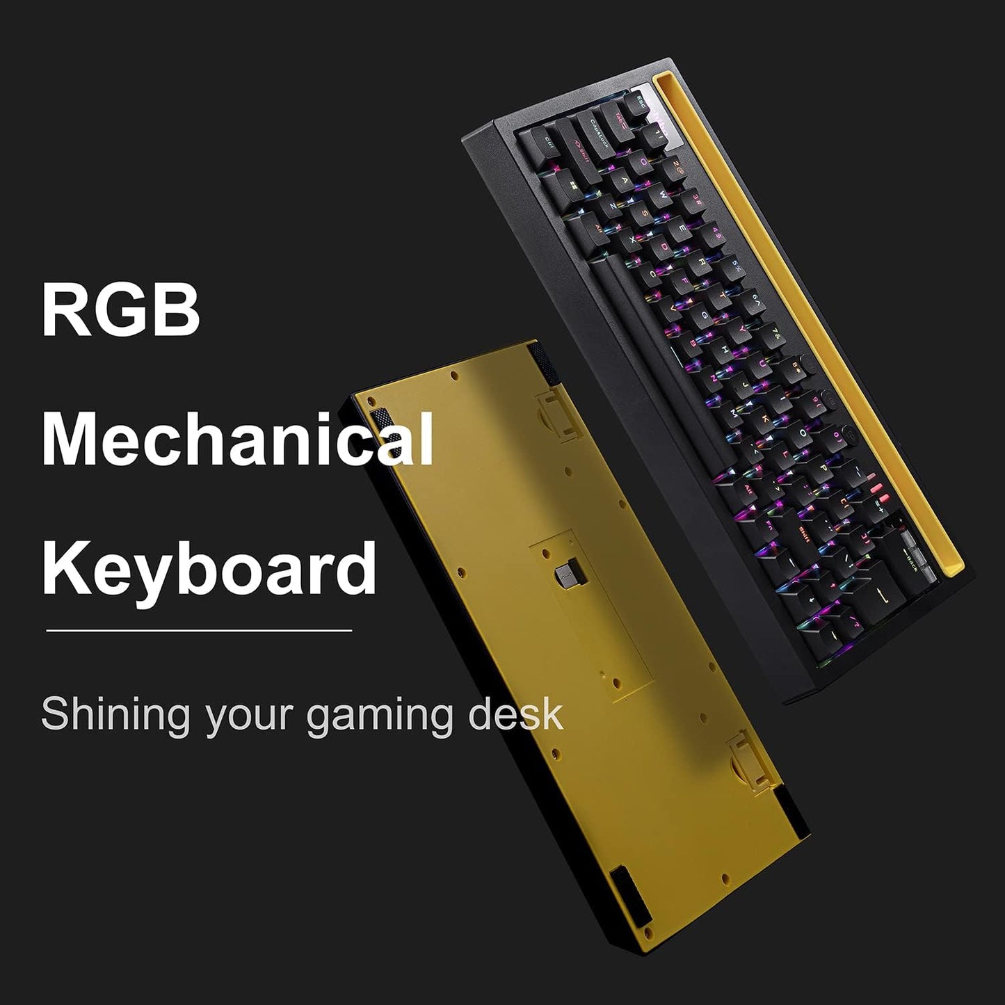 Teclado mecánico inalámbrico RGB luminoso.