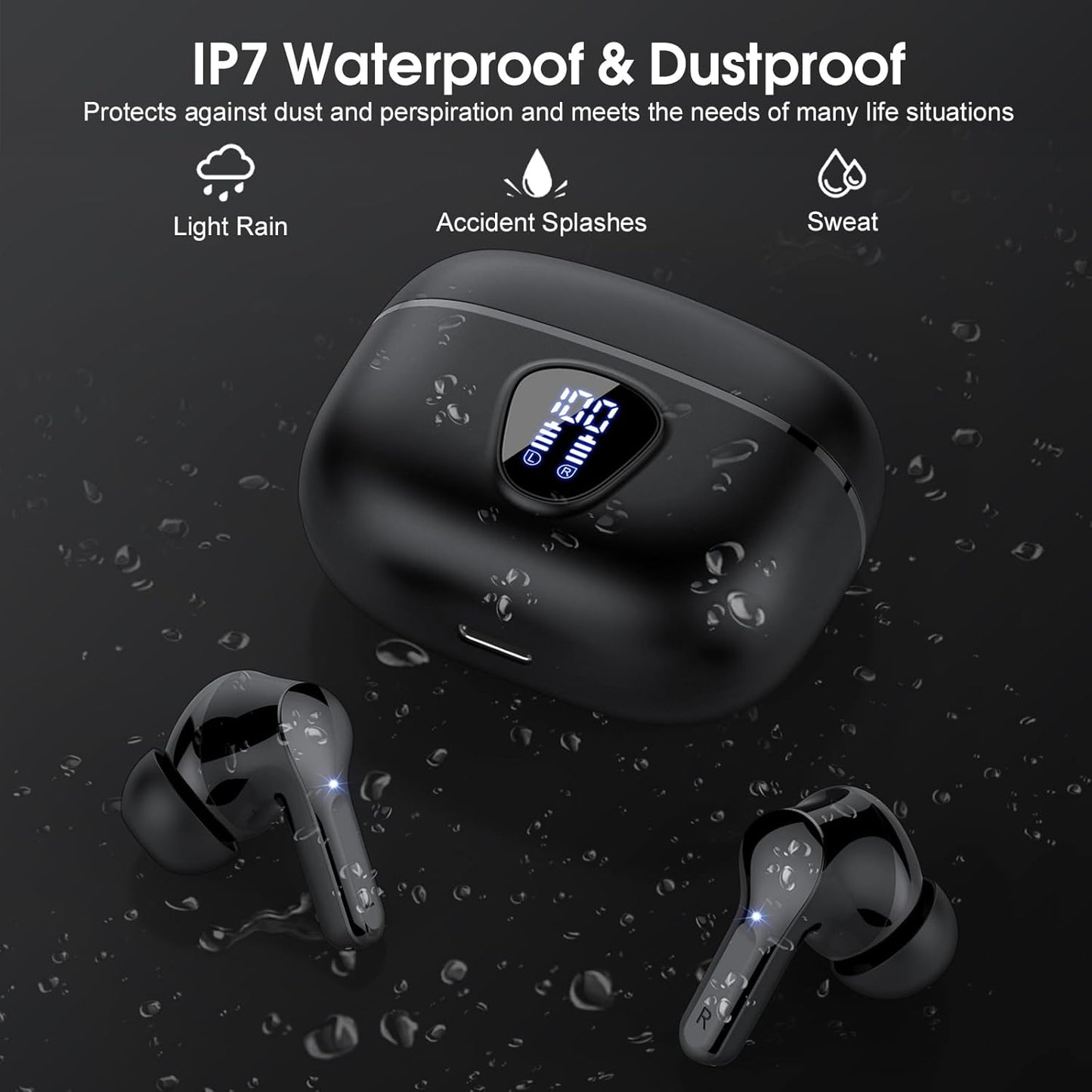 Besnoow - Auriculares Inalámbricos Bluetooth 5.3 40 Hrs