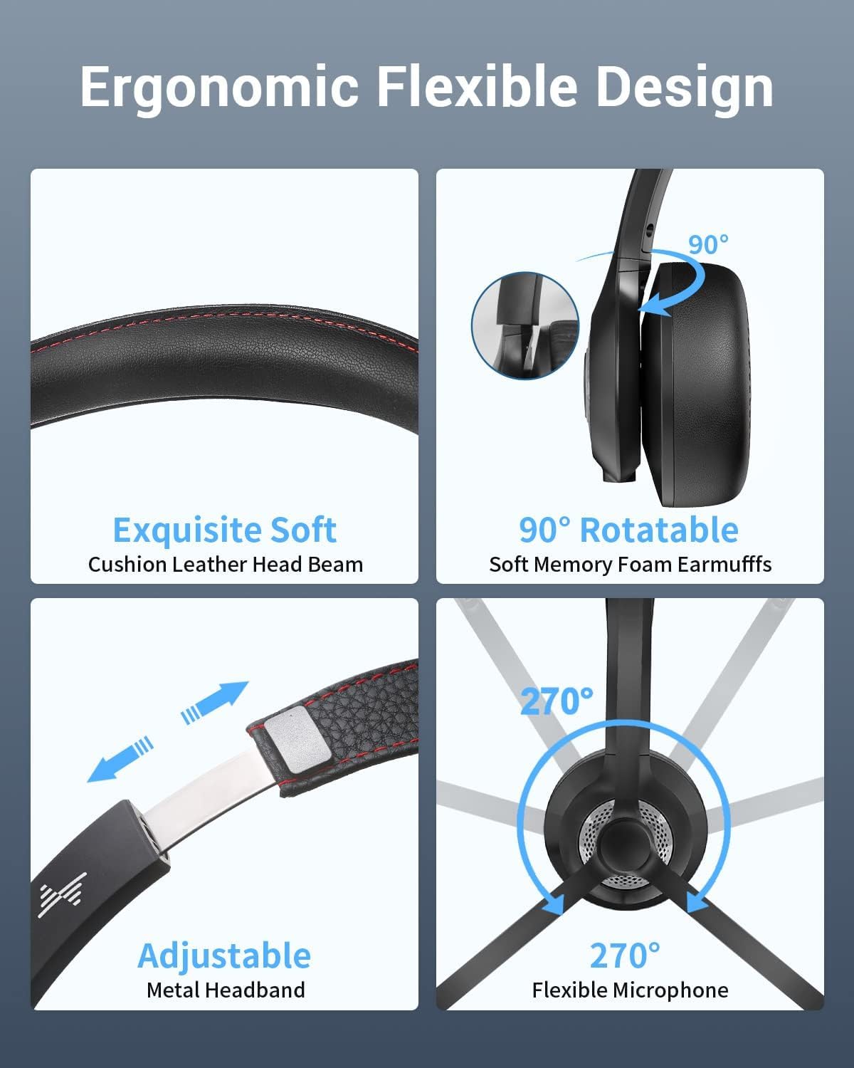 JIAMQISHI - Auriculares Inalámbricos con Micrófono.