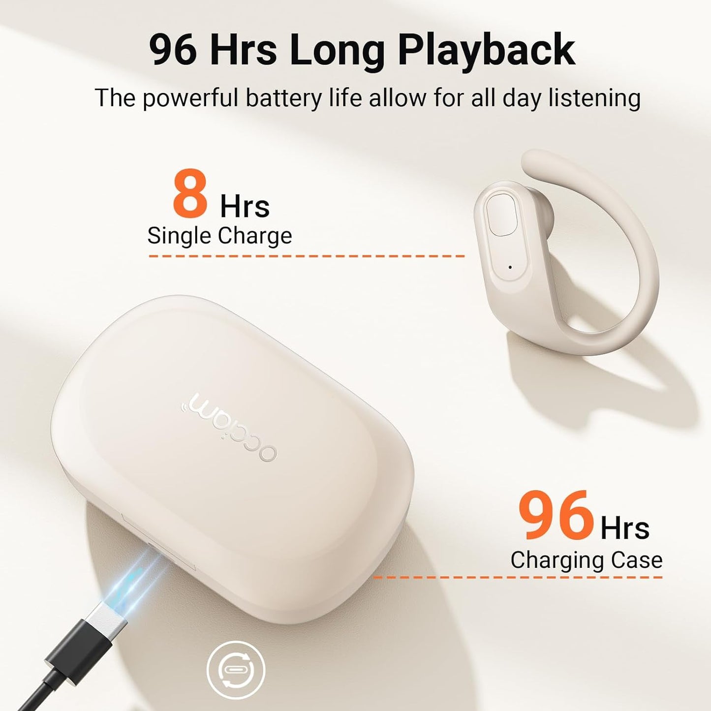 Audífonos Inalámbricos Occiam T9 In Ear 96H beige