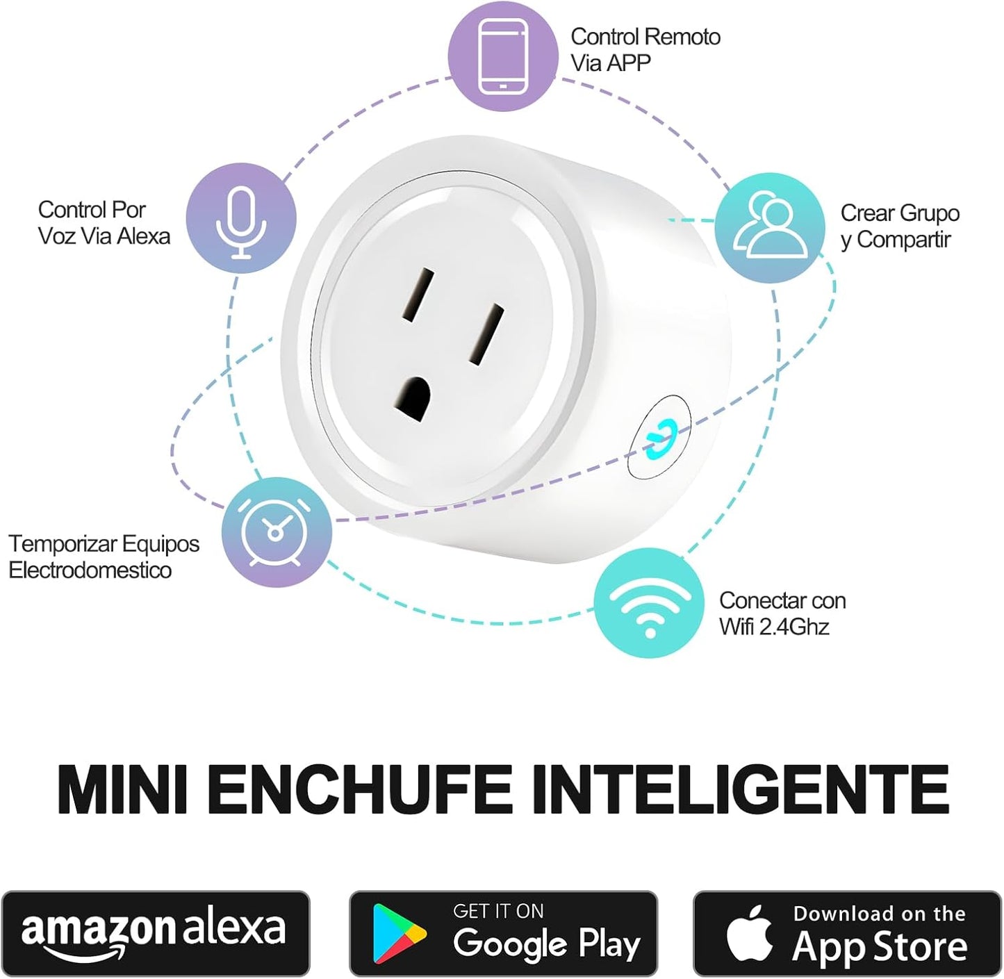 YOMYM - Wifi Smart Plug, Enchufe Inteligente Mini Outlets.