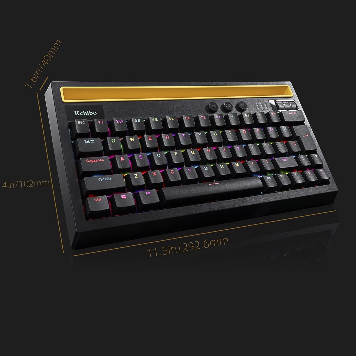Teclado mecánico inalámbrico RGB luminoso.