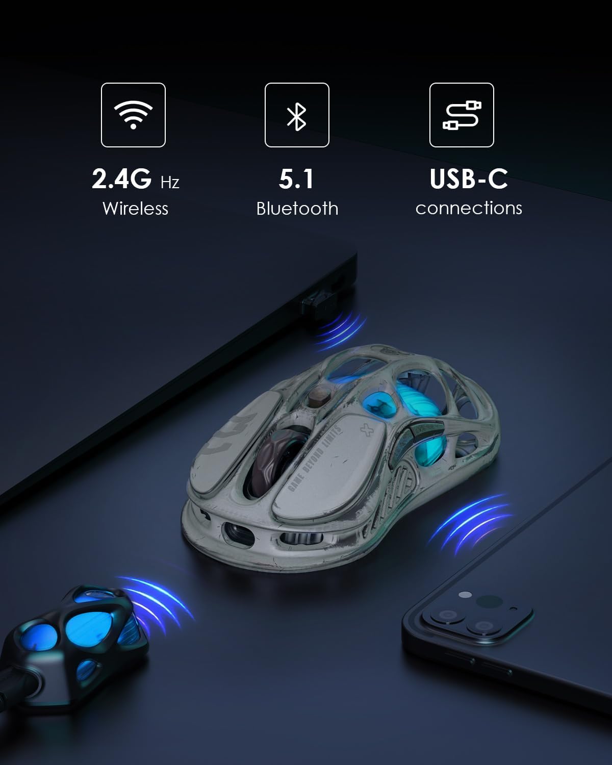 Mouse inalámbrico para juegos GravaStar Mercury M1Pro