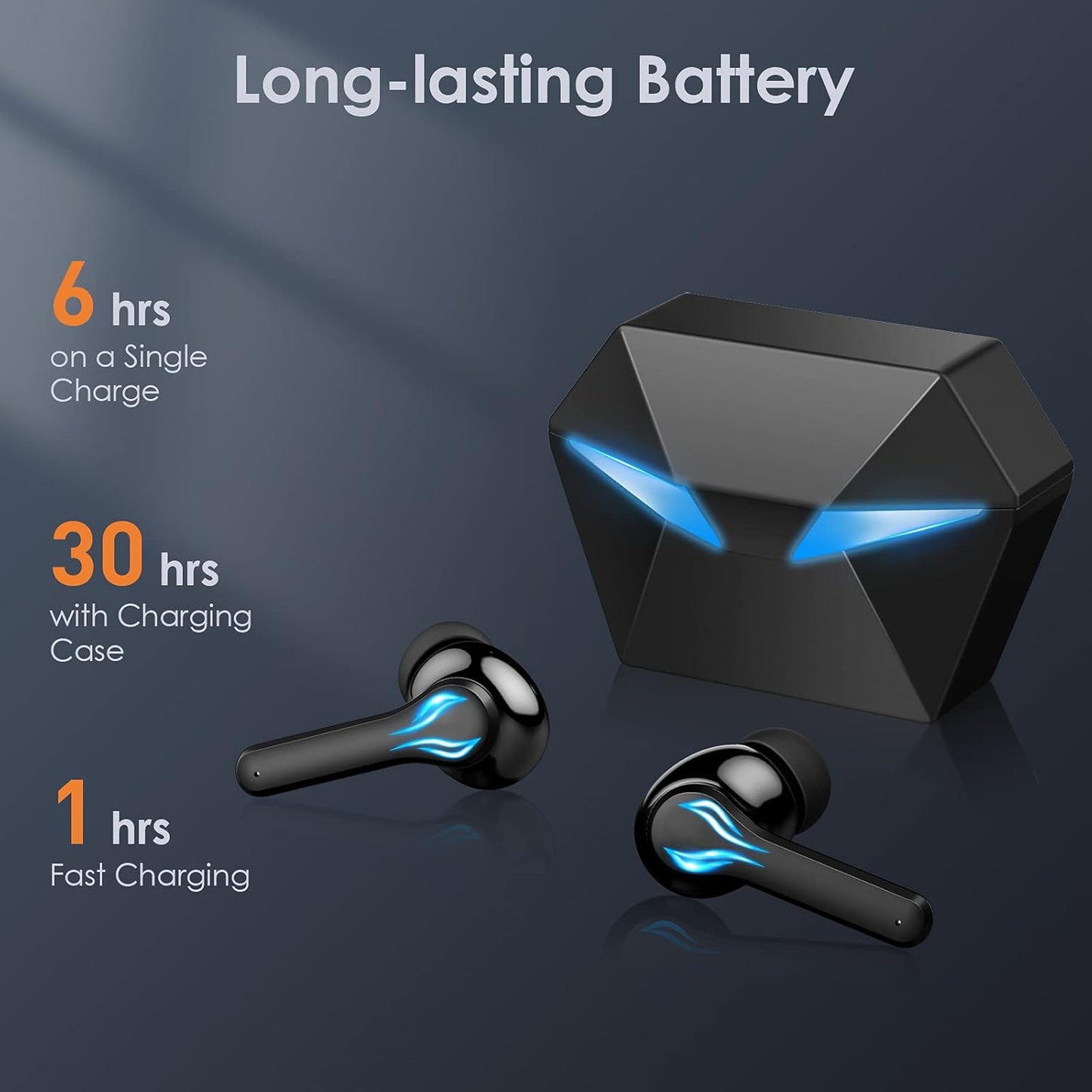 Auriculares inalámbricos Bluetooth 5.1, para juegos, control táctil.