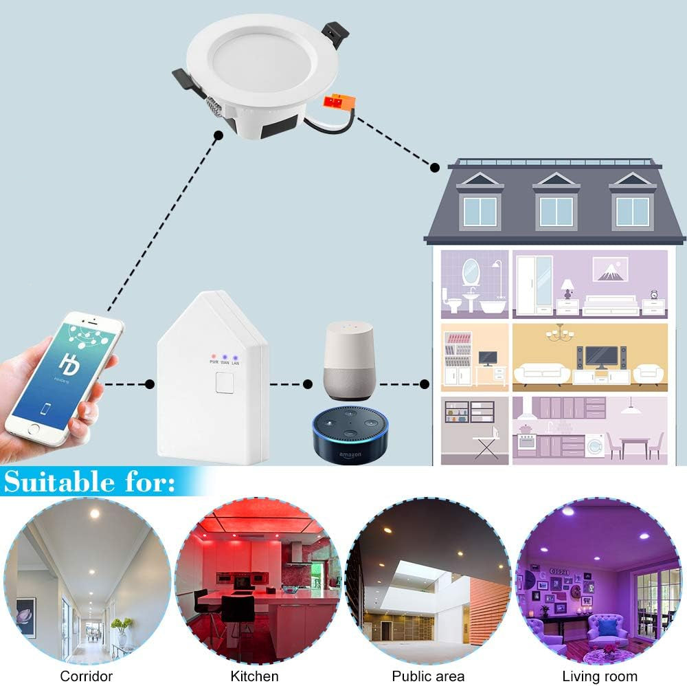 Kit 10 Luces Empotrable Led Smart, 4 Pulgadas, 5w, Control (USADO)