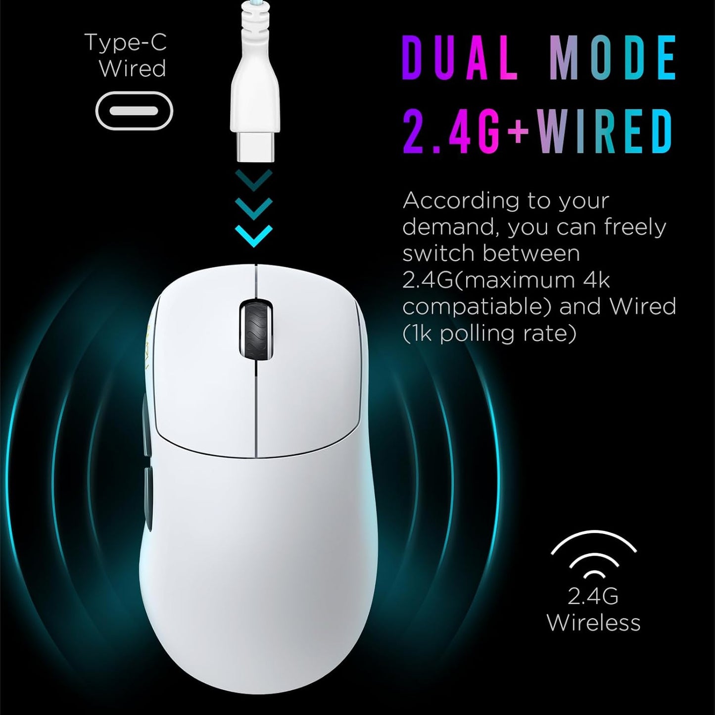 Lamzu Thorn - mouse inalámbrico para juegos, ultraligero.