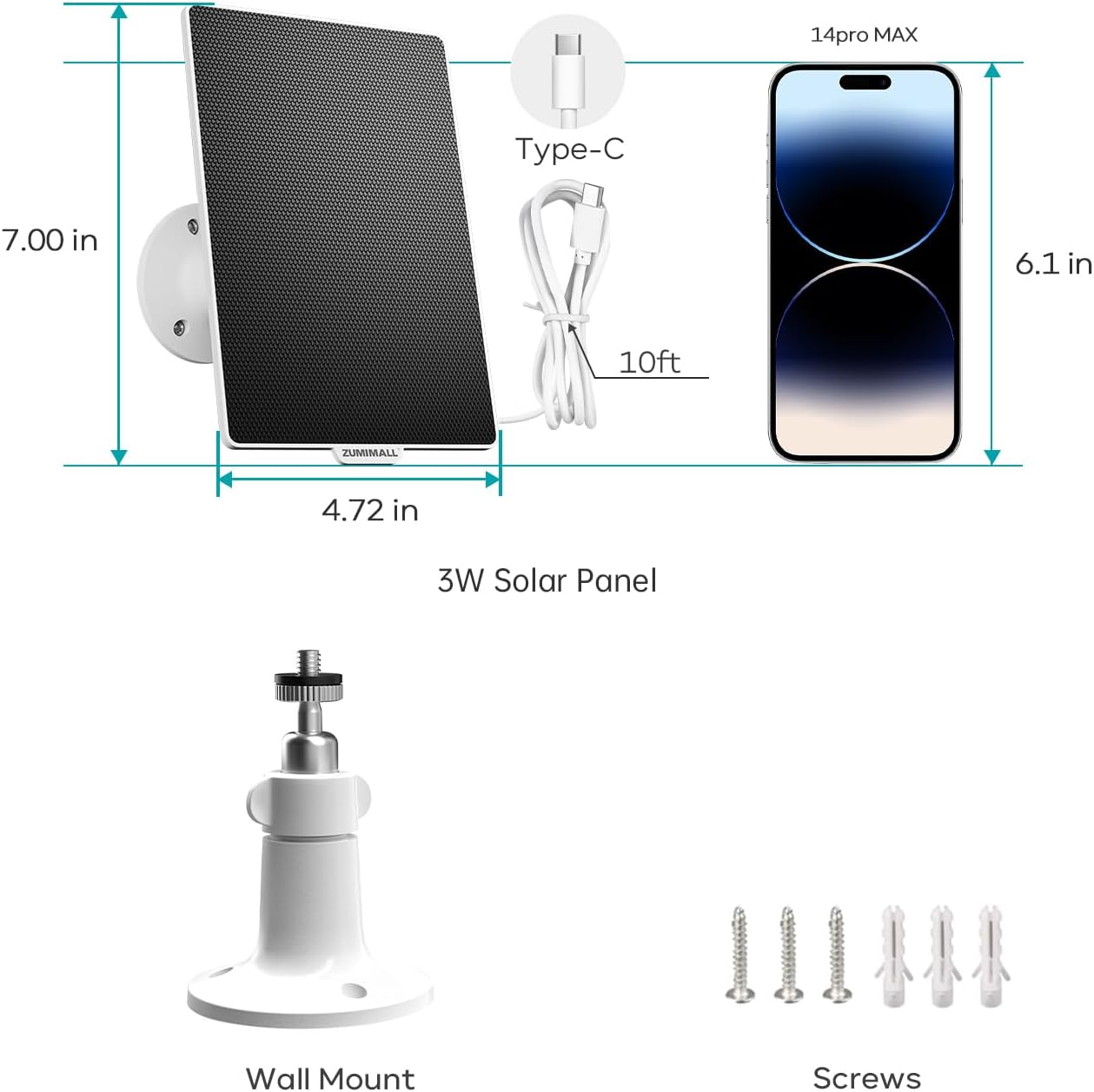 Camara de Vigilancia WiFi, Exterior, 3MP, PTZ 360°.