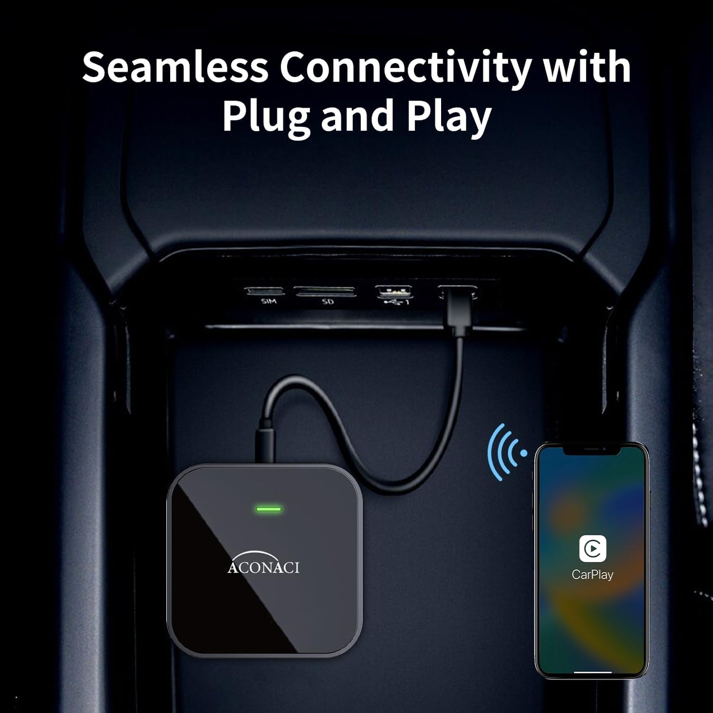 ACONACI Adaptador inalámbrico CarPlay 5.0, Coches carplay.