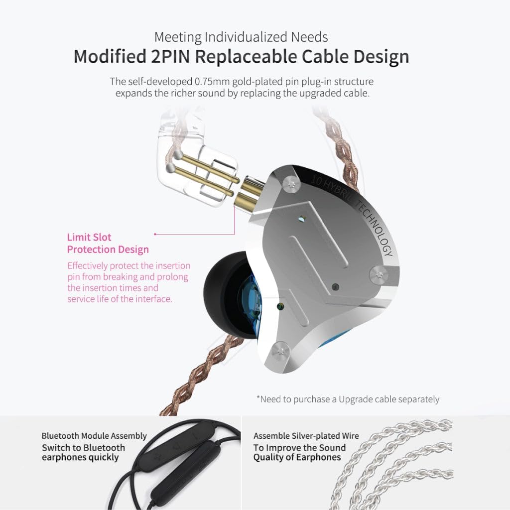 Auriculares intraaurales KZ ZS10 Pro dinámicos híbridos