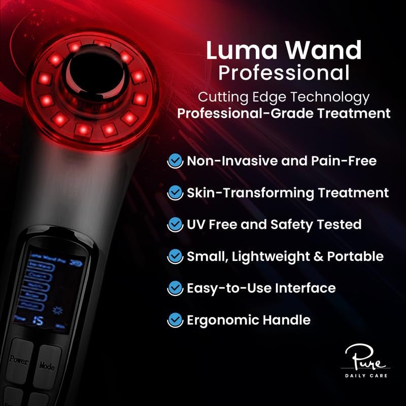 Varita de terapia de piel 5 en 1, Luma Wand, luz LED bio-onda,(USADO)