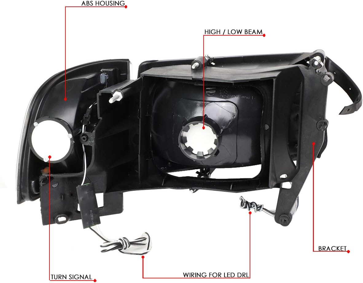 Faros delanteros LED ahumados/transparentes, Dodge Ram 94-02