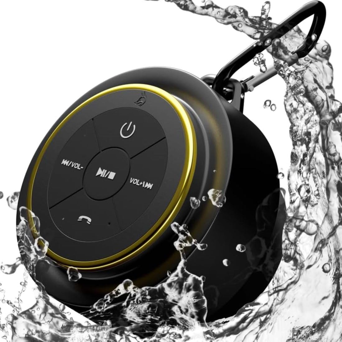 iFox Bocina de Ducha portátil Bluetooth, Impermeable, Negro.