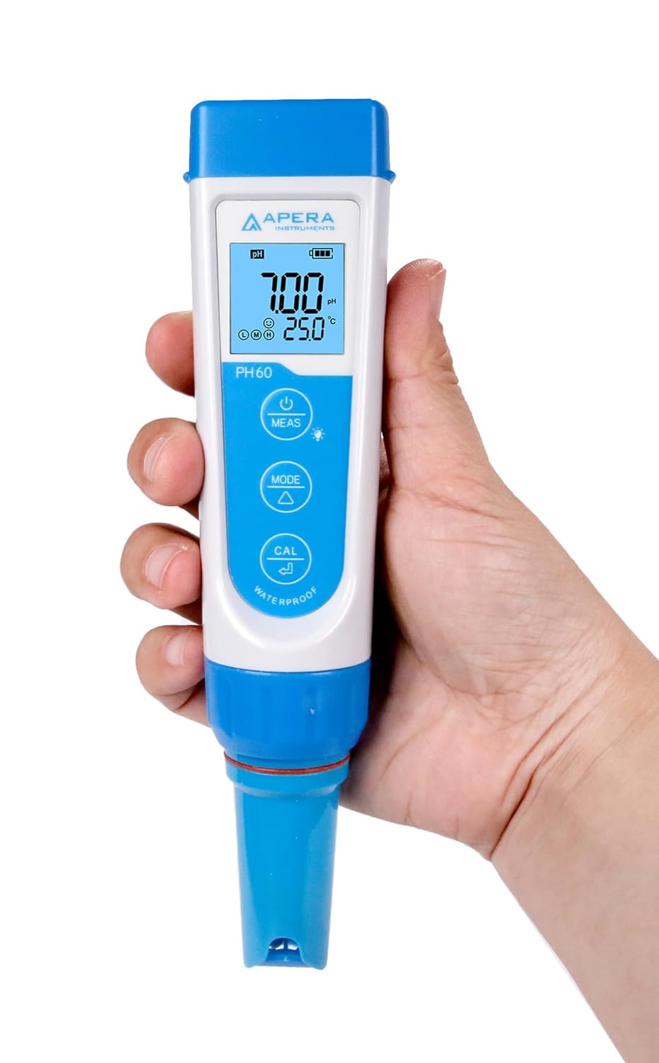 Medidor de pH de bolsillo impermeable Apera, sonda reemplazable.