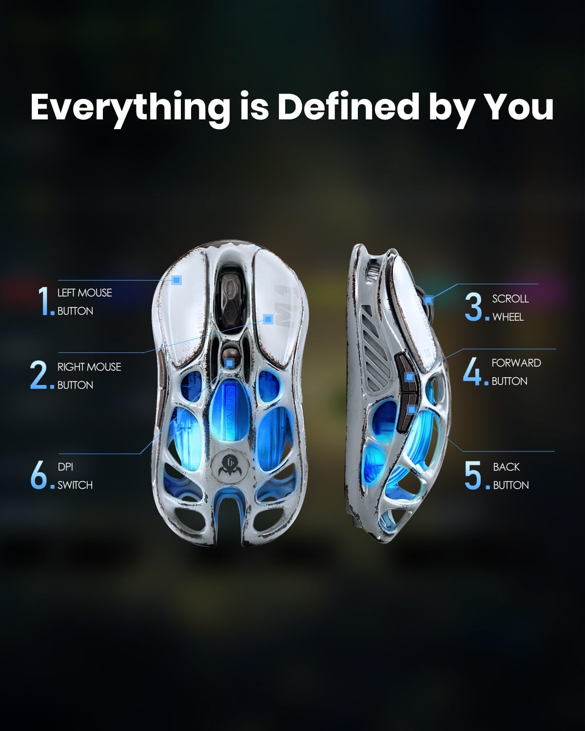 Mouse inalámbrico para juegos GravaStar Mercury M1Pro