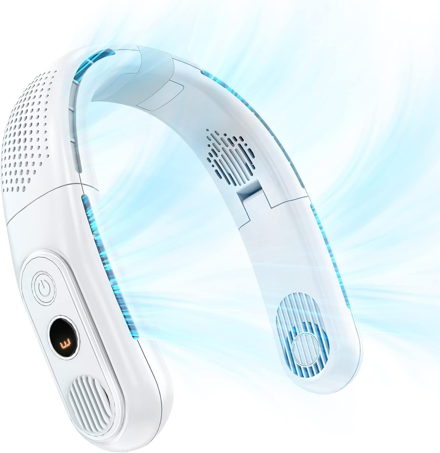 Ventilador de cuello portátil sin aspas, recargable por USB.