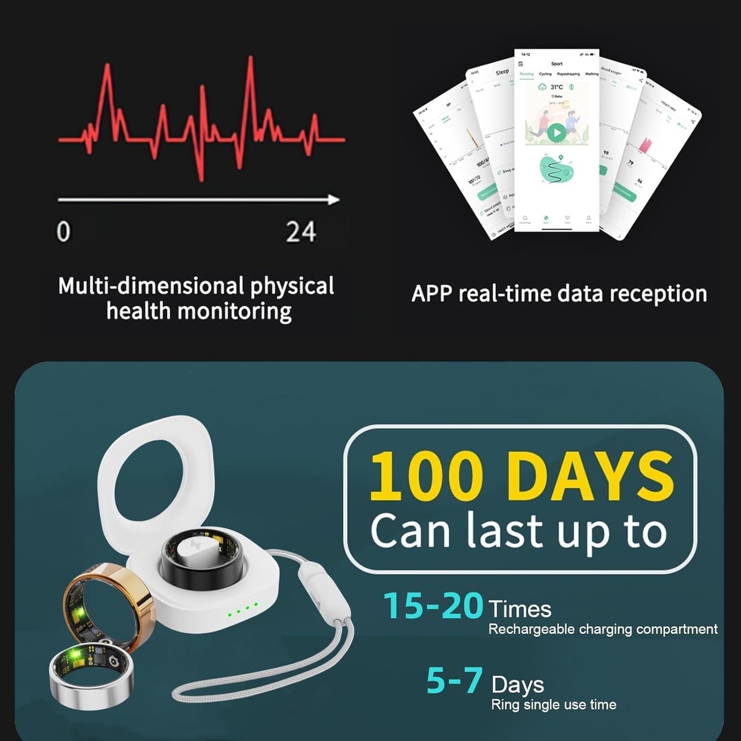 Anillo inteligente actividad física IP68 #12