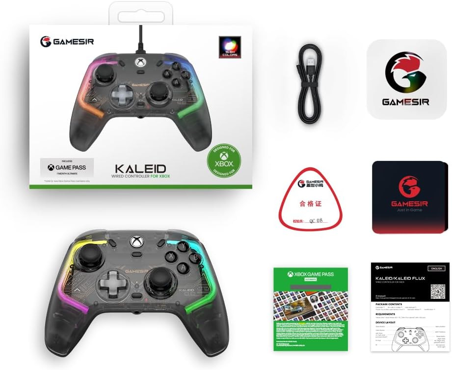 Mando con cable GameSir Kaleid para Xbox.